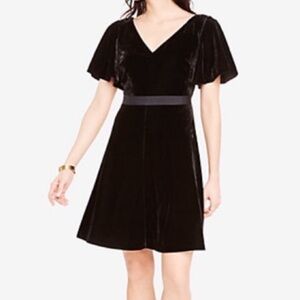 Ann Taylor Black Velvet Mini Dress